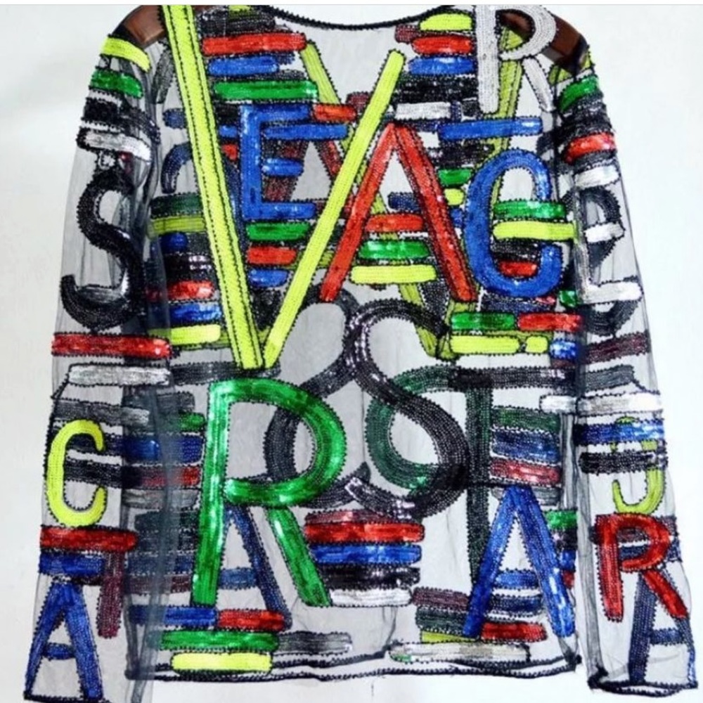 Sheer and sequins shirt